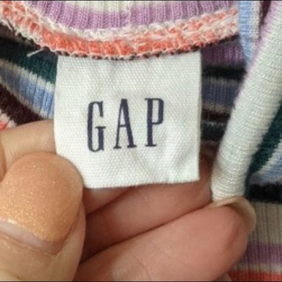 GAP Ribbed Turtleneck in Multi-color Stripes Medium - Picture 4 of 5